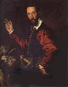 PASSEROTTI, Bartolomeo Portrait of a Gentleman with Two Dogs oil